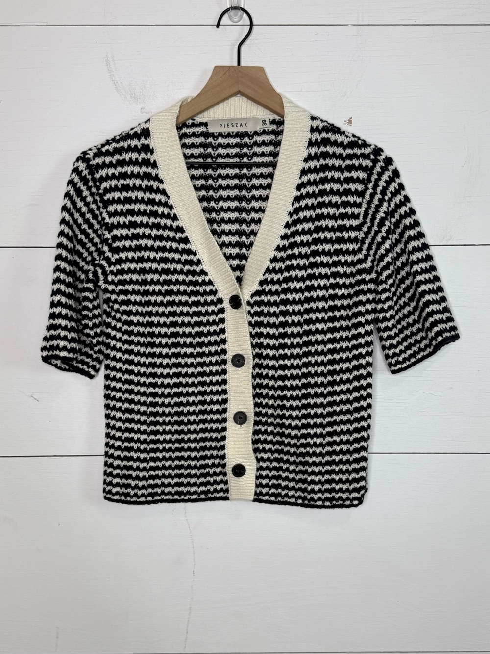 Pieszak • Marianne Short Sleeve Knit Cardigan in Blue Size 38